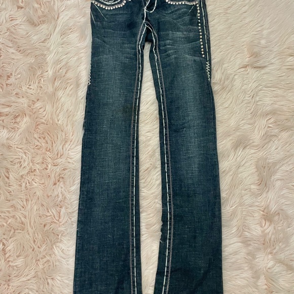 Laguna Beach Swarovski Crystal Embellished Rhinestone Dark Wash Jeans Si… - Picture 2 of 7